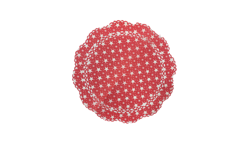 Holiday Elegance-Christmas Red Cake Paper Set of 6