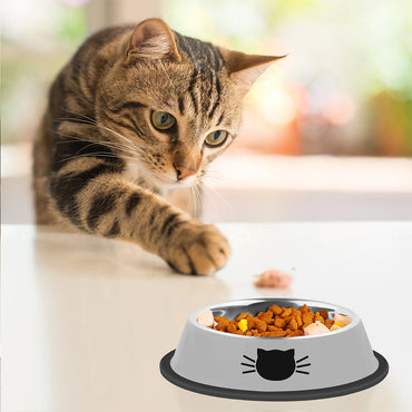 26cm Non-Slip Stainless Steel Cat Bowls