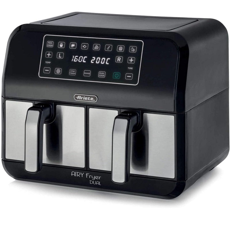 Ariete 4625 Dual Air Fryer 9L,2100W, Stainless Steel