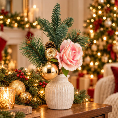 Migros PURE Christmas Floral Pick – Pink & Gold, 39 cm