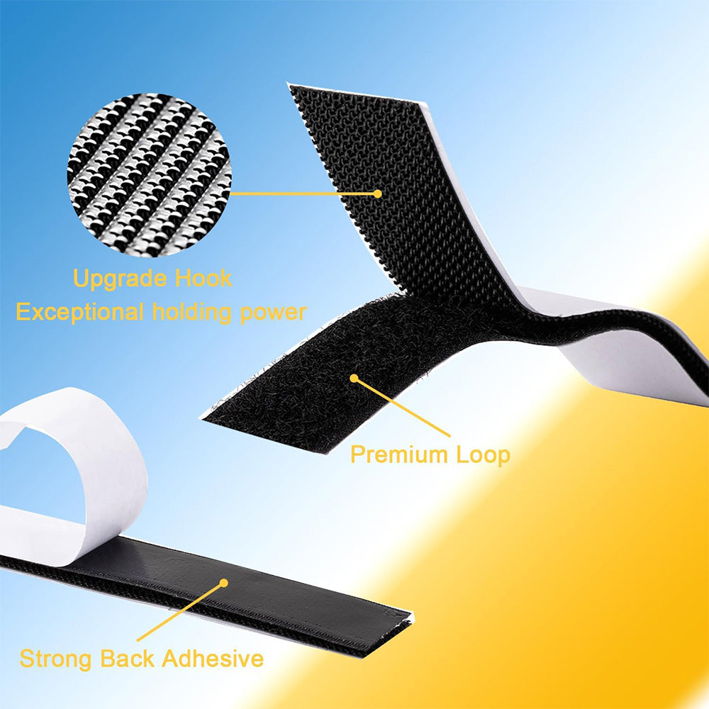 Strong Hook and Loop Strips with Sticky Back 200×2.50cm