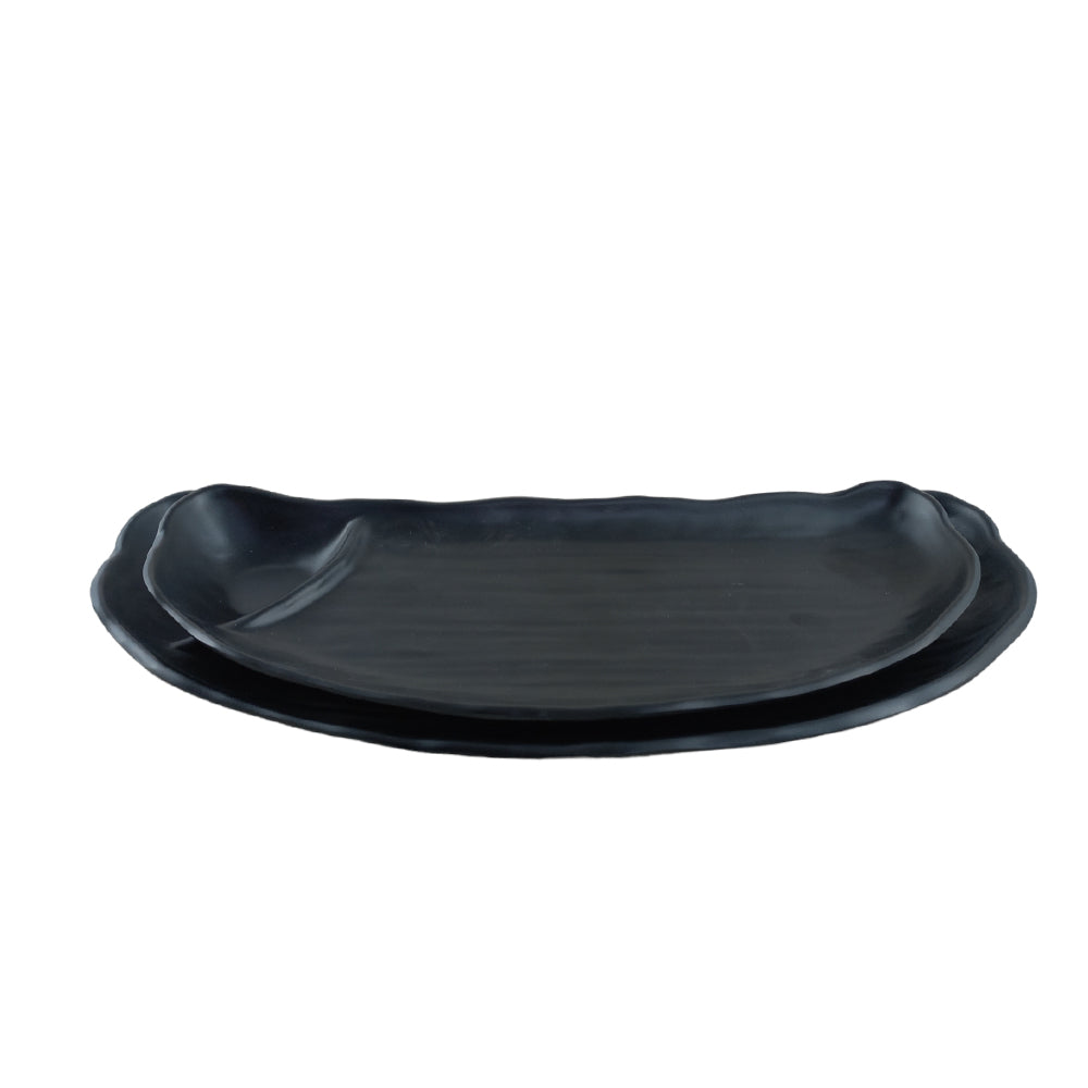 Serve Plate Black Melamine Dinnerware