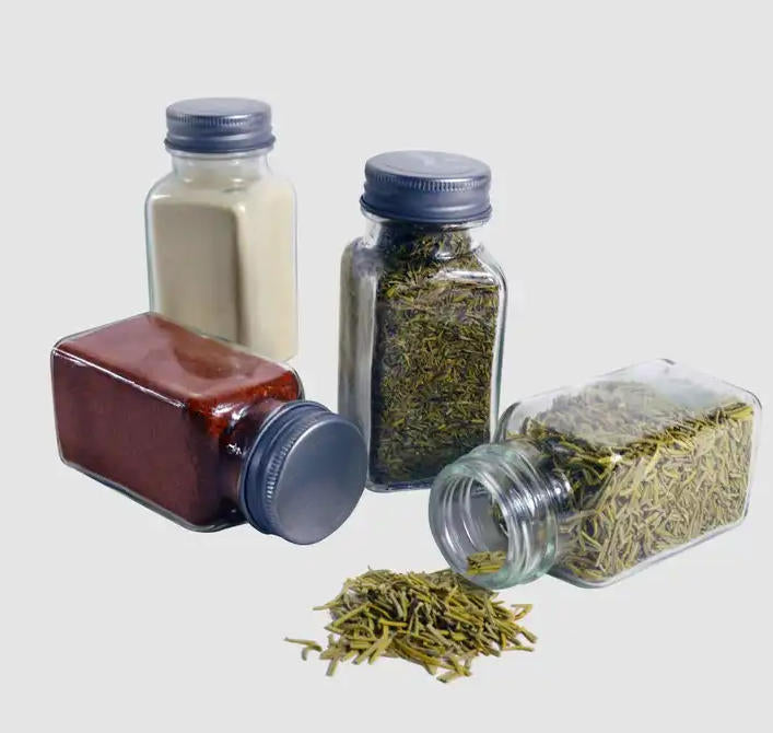 Danny Home 9-Spice Jars With Rack Holder Wooden Handle