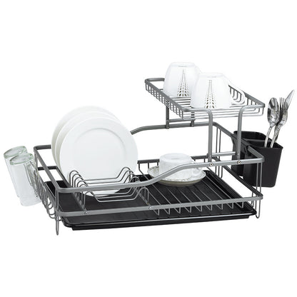 Aluminium 2-Layer Dish Rack grey Color