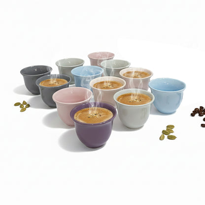 12-Pieces Phoenix Soft Color Arabic Coffee Cups Set