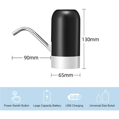 4W 1200mAh DC-3.7V Water Pump Dispenser With 304 Stainless Steel Hose MX-801 (L16 x W6.5 x H13)cm