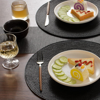 2-Pieces Round Braided Placemats Table Mats for Dining Tables 38cm
