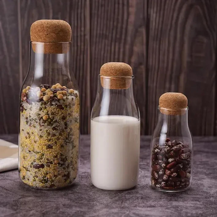 1-Pcs High-Quality Glass Bottle with Cork Lid