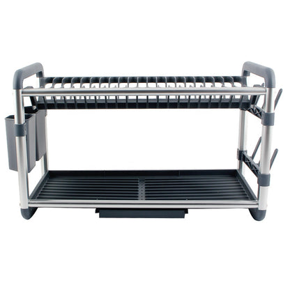 Binca Aluminum 2-Tier Dish Drying Rack ( Silver/Grey  )