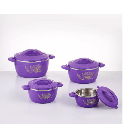 Set of 4 Round Thermal Insulating Pots for Food Storage