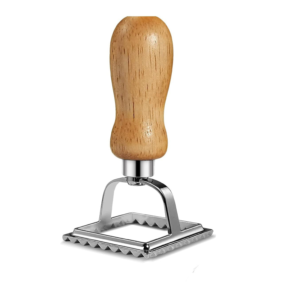 Stainless Steel Ravioli & Tart Cake Mold with Wooden Handle ( Square )