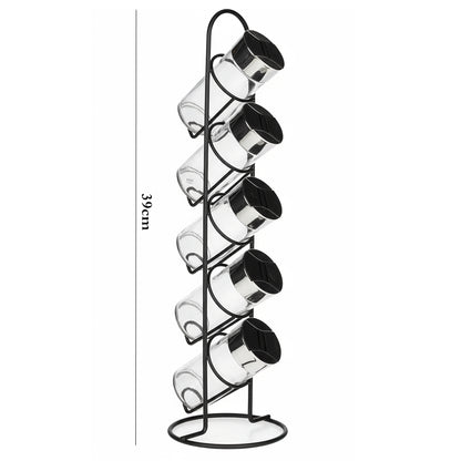 Danny Home 5-Pcs Seasoning Bottle Set with Stand