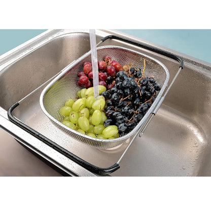 Danny Home Stainless Steel Colander Expandable Strainer Fine Mesh Basket 34cm