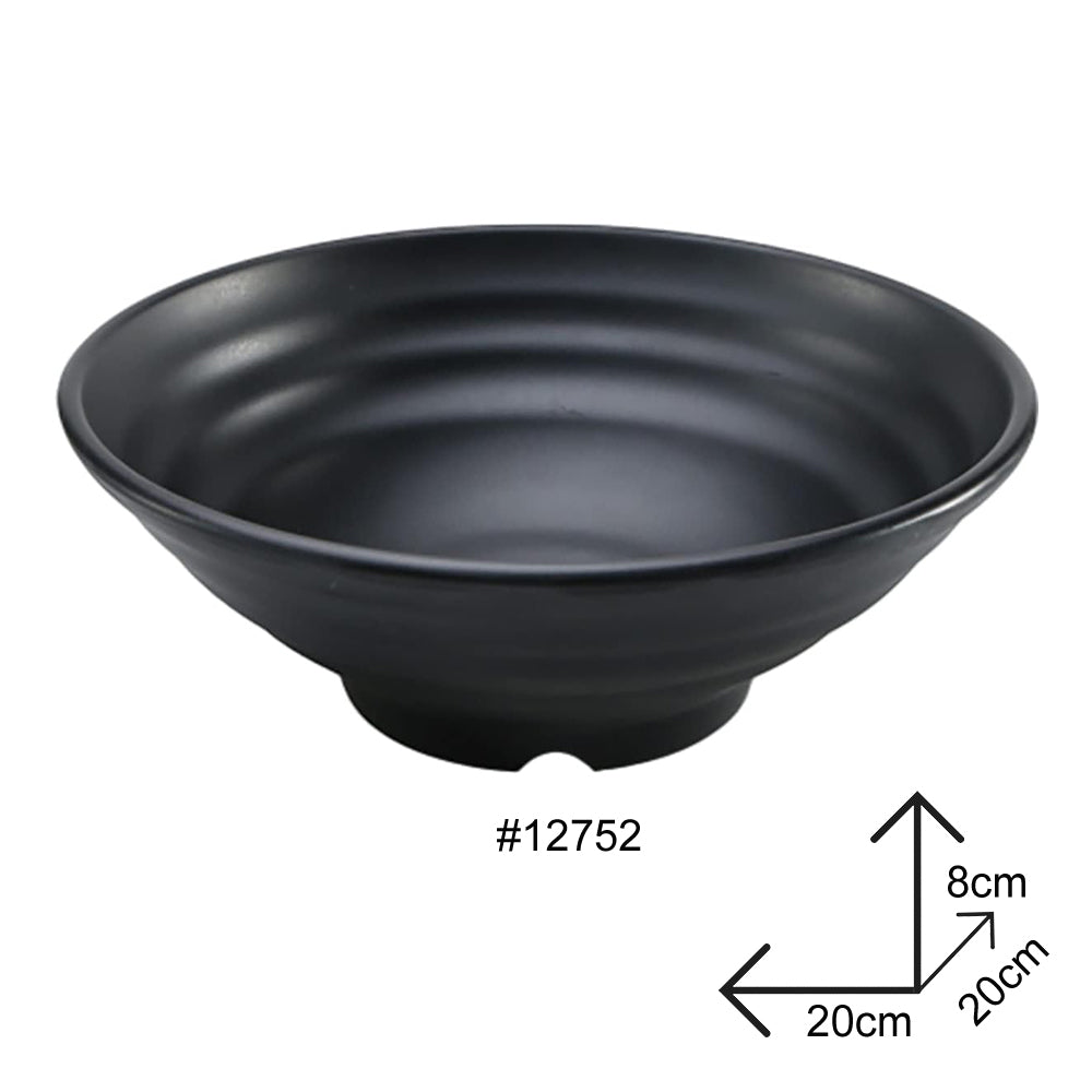 Round Bowl Black Melamine Dinnerware