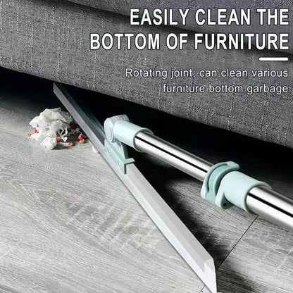 Silicone 3-in-1 Adjustable Indoor Broom Sweeper 180 Degree Rotatable Floor Wiper 52-cm