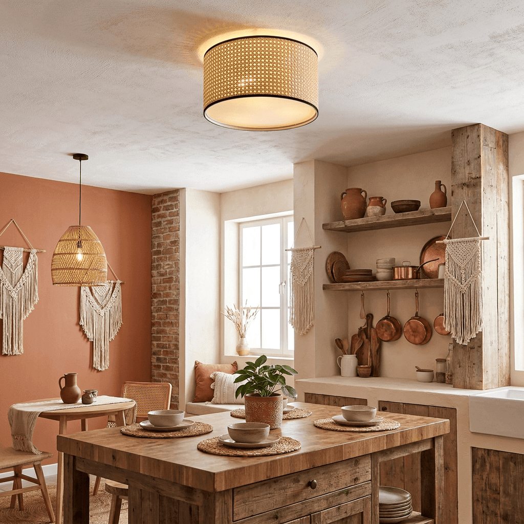 Nino LU Rattan Ceiling Lamp y Nino