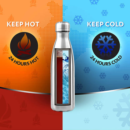 Stainless Steel Double Wall Vacuum Insulated Flask Water Bottle – Silver