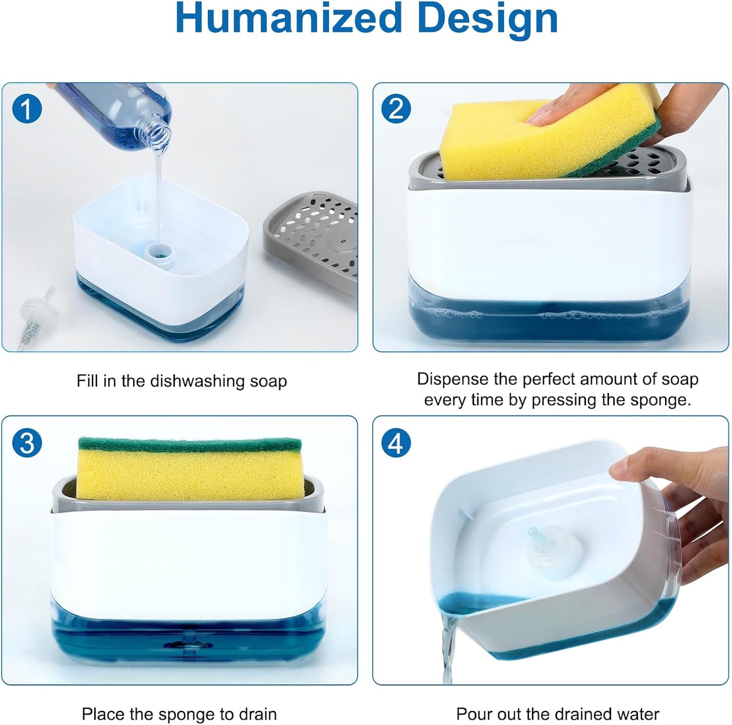 High-Quality Kitchen Soap Dispenser With Sponge