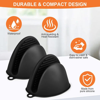 Premium 2-Pcs Non-Slip Silicone Oven Gloves Heat Resistant