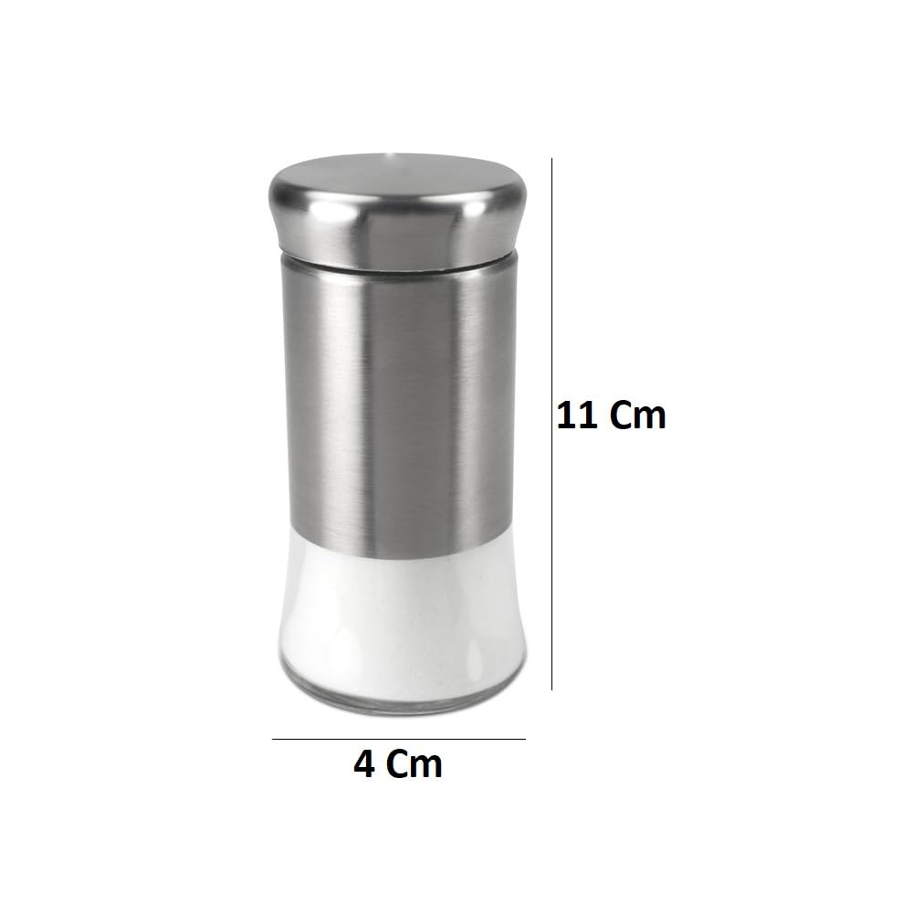 8-Pcs Stainless Steel Glass Spice Rack Set – 400/100ml #CB-TWJ06