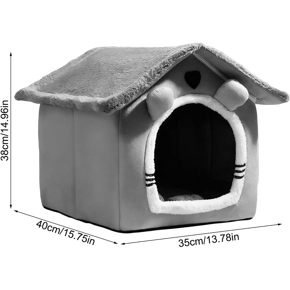 Plush Pet Bed Cave – Warm, Anti-Slip & Washable