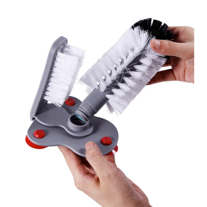 Double Side Bar Glass Brush Washer Cleaner with Suction Base