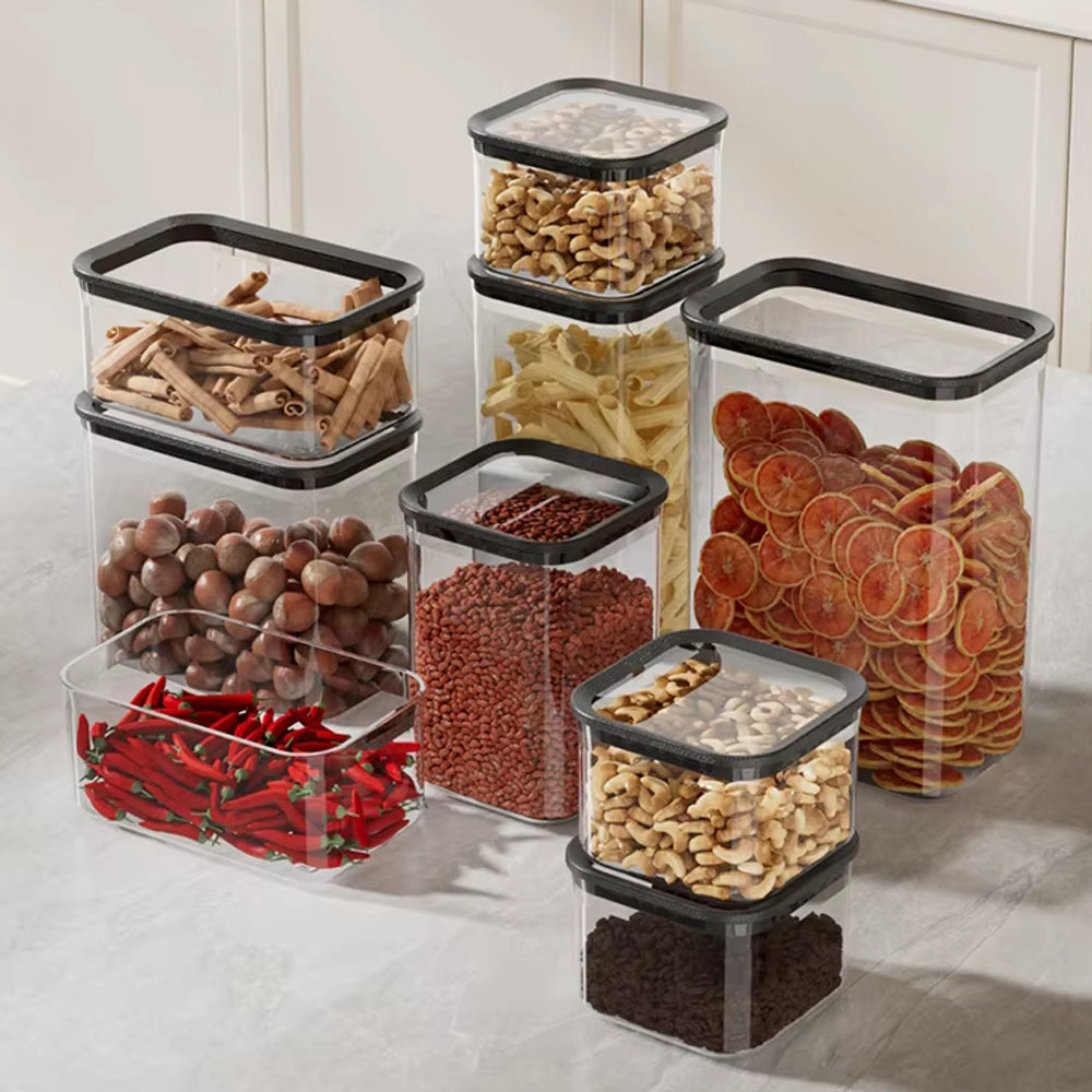 3-Pieces Plastic Food Storage Box With Transparent Lid 0.5/1/1.7L