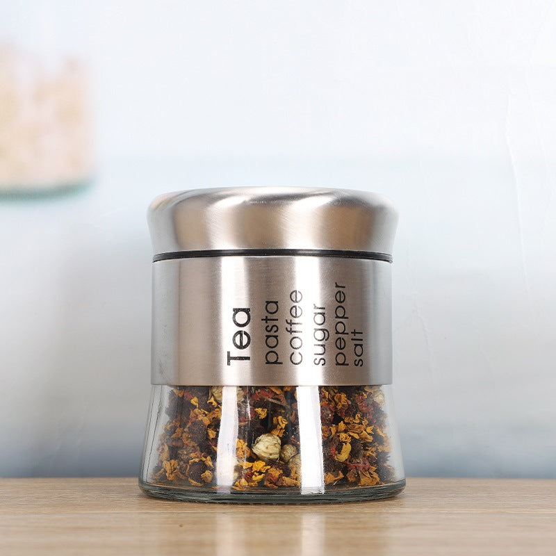 9-Pcs Stainless Steel Glass Seasoning Rack Set – 400ml #CB-TWJ15