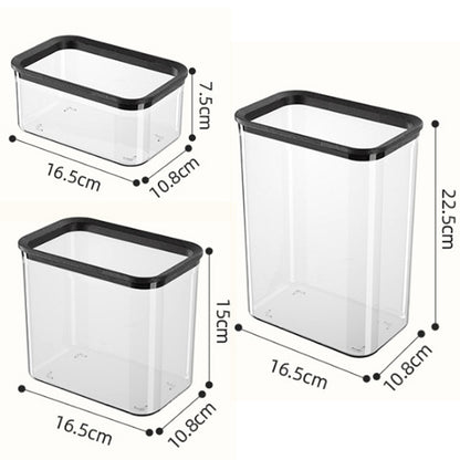 3-Pieces Plastic Food Storage Box With Transparent Lid 0.75/1.7/2.6-L