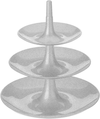 Koziol L 3-Tier Babell Cake Stand – Versatile Serving Platter in Taupe