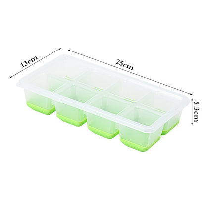 Ice Cube Tray with Silicone Bottom (8 Grid) #2248