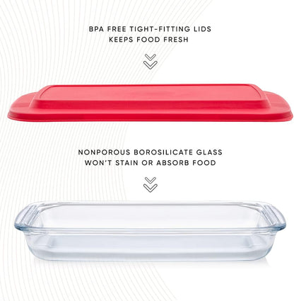 FENIX Set of 4PCS Tempered Nesting Glass Bakeware Set