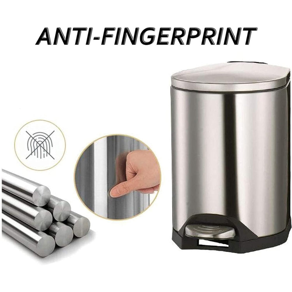 Heavy Duty Rectangular Stainless Steel Trash Can With Lid & Pedal