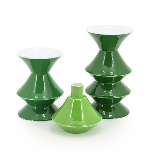 Yack Green Candle Holder (3 pieces) by By-Boo