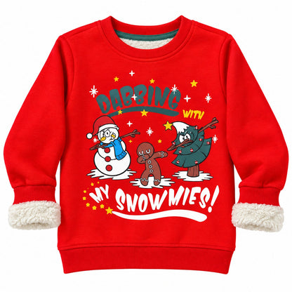 KIDS Christmas Fleece-Lined Dabbing Sweatshirt – Red