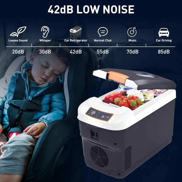 Mini Fridge for Car, with Cooler and Warmer, 10 Liter Capacity with 12V Car Charger & Plug