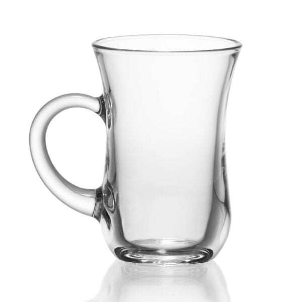 6-Pieces 135-ml Clear Tea Glasses with Handles