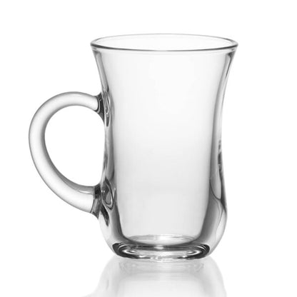 6-Pieces 135-ml Clear Tea Glasses with Handles