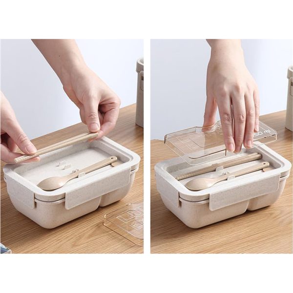 1100ml Lunch Box Lunch Box with 2 Divisions (Random Color)