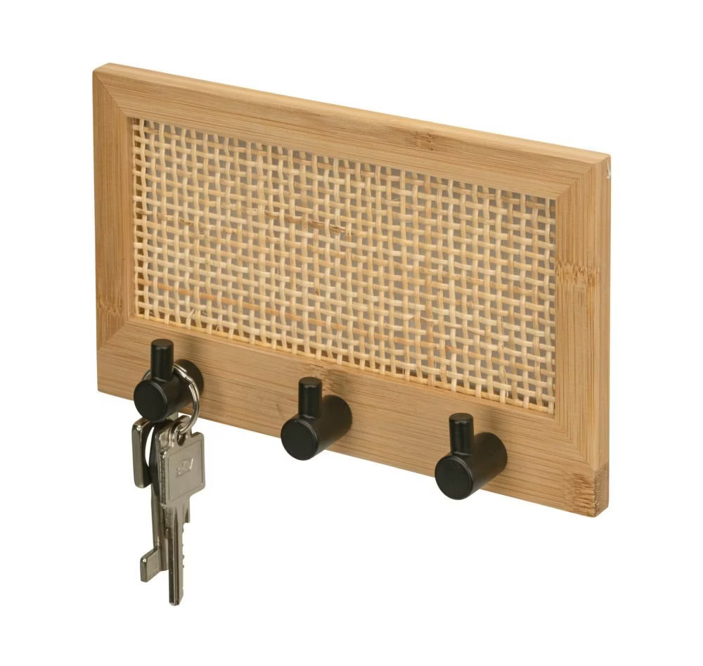 Hook rack Mod. Allegre made of bamboo and rattan (by Wenko)