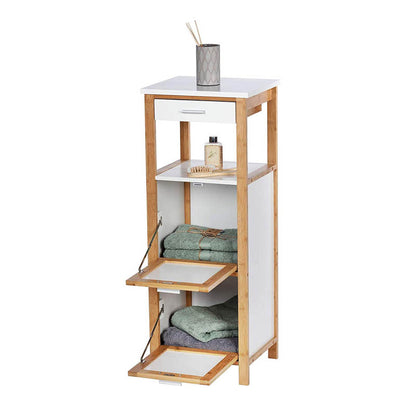 Wenko shelf finja with 2 compartments and drawer bamboo