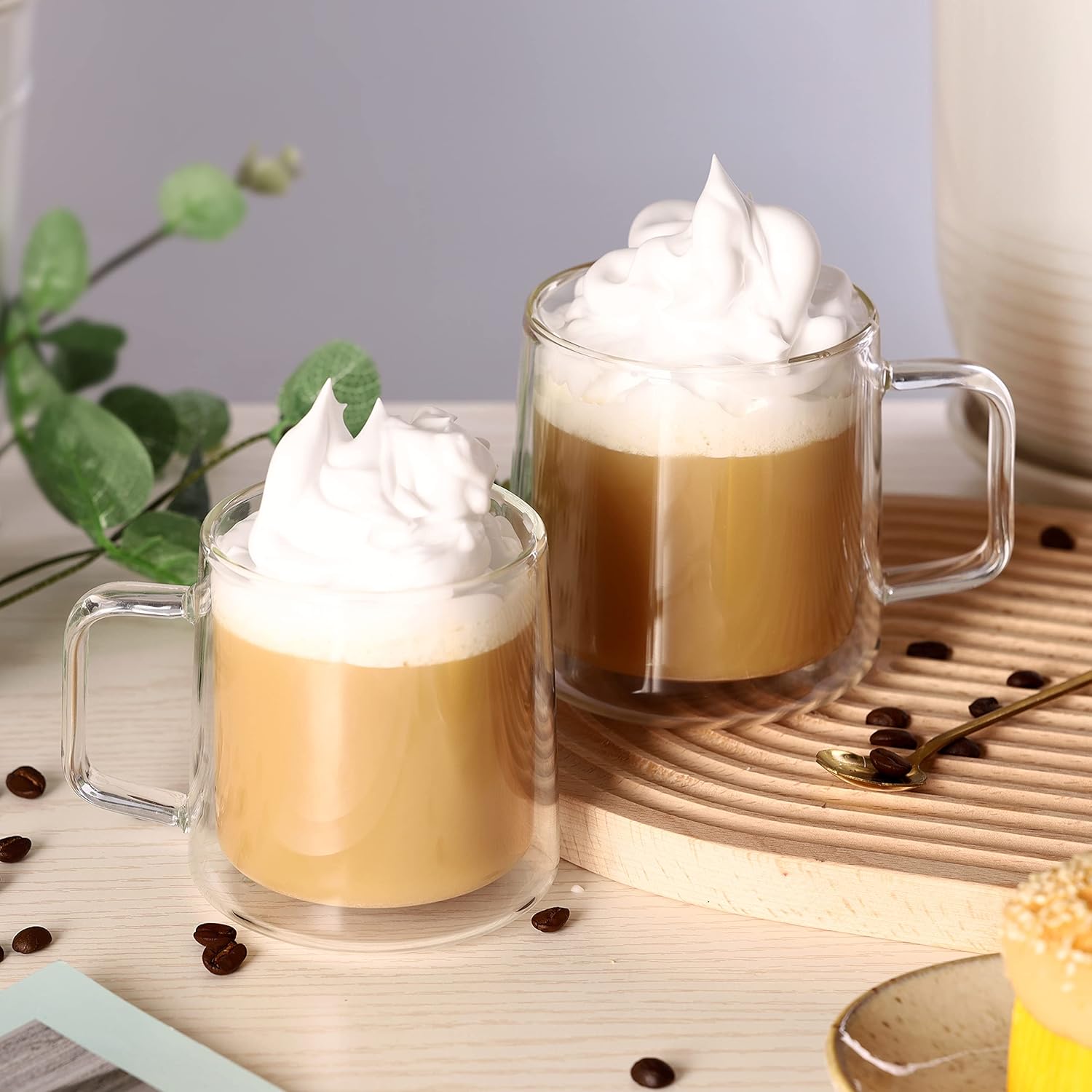 300ml 2-Pcs Danny Home High-Quality Clear Glass Mug Set
