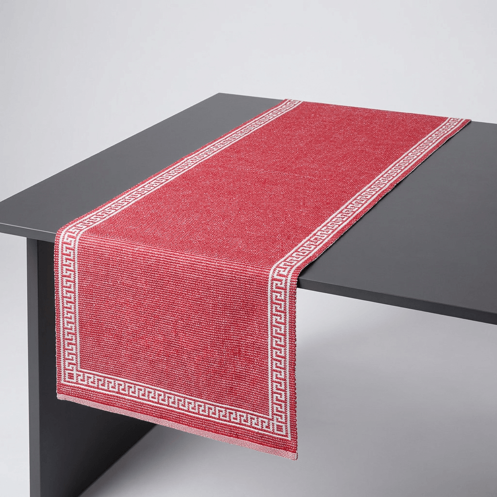 Migros Red and White Table Runner 45 x 150 cm