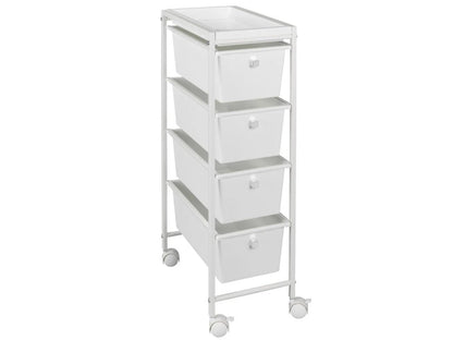 White trolley on wheels GALA, 4-tier By Wenko.de