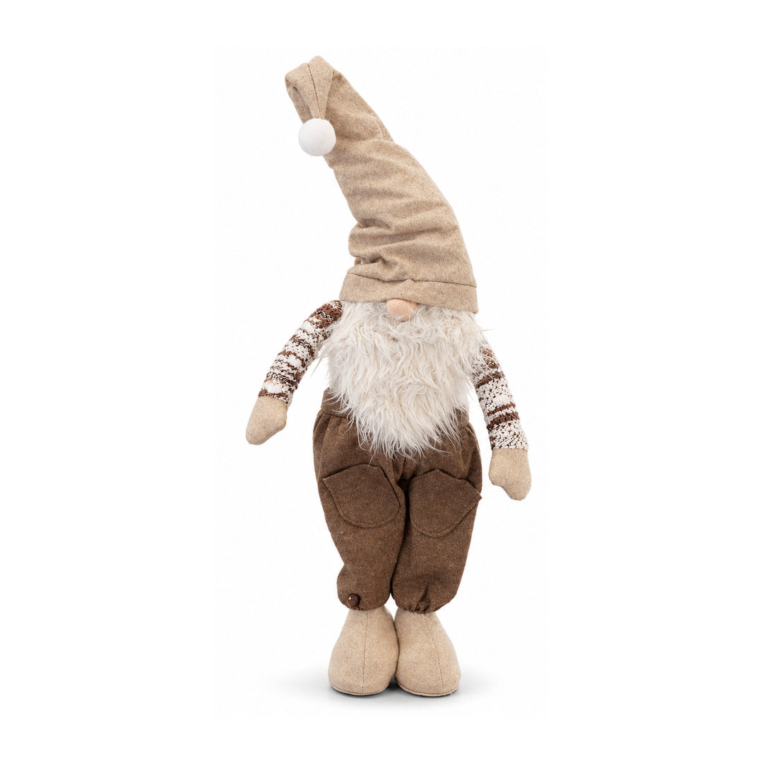 Alpine Lodge Standing Christmas Gnome – Beige & Brown