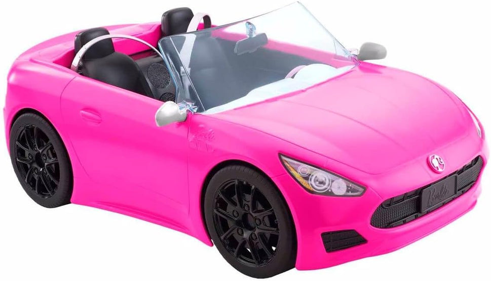 Barbie Toy Car, Bright Pink 2-Seater Convertible