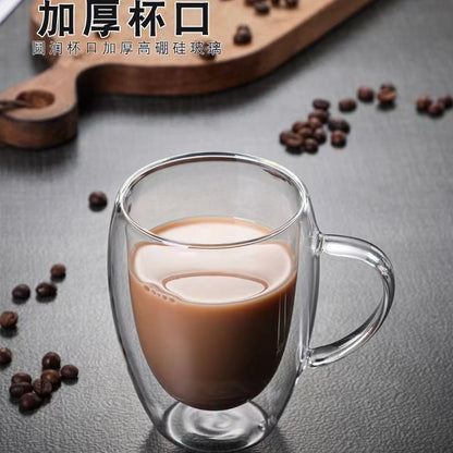 250ml Double Glass Cup With Handle ( FR-15 )