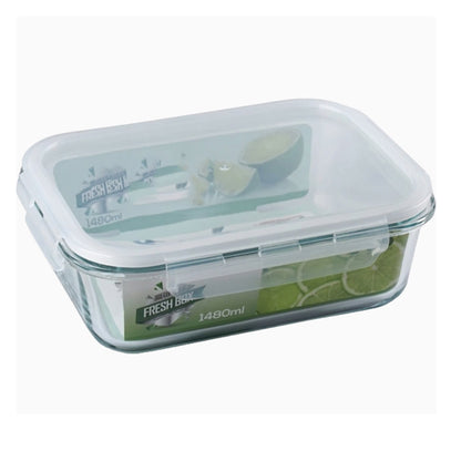 1480ml Borosilicate Rectangle Glass Food Storage Container With Microwave, Freezer & Dishwasher Safe NFH-77853