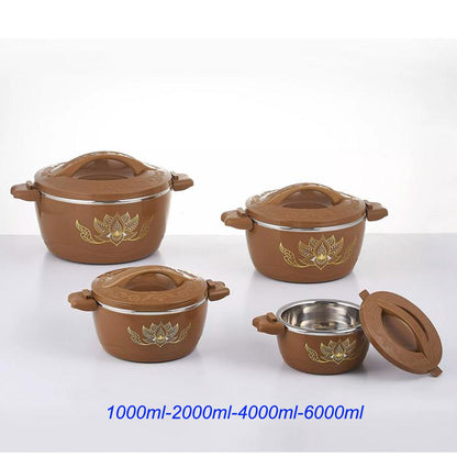 Set of 4 Round Thermal Insulating Pots for Food Storage