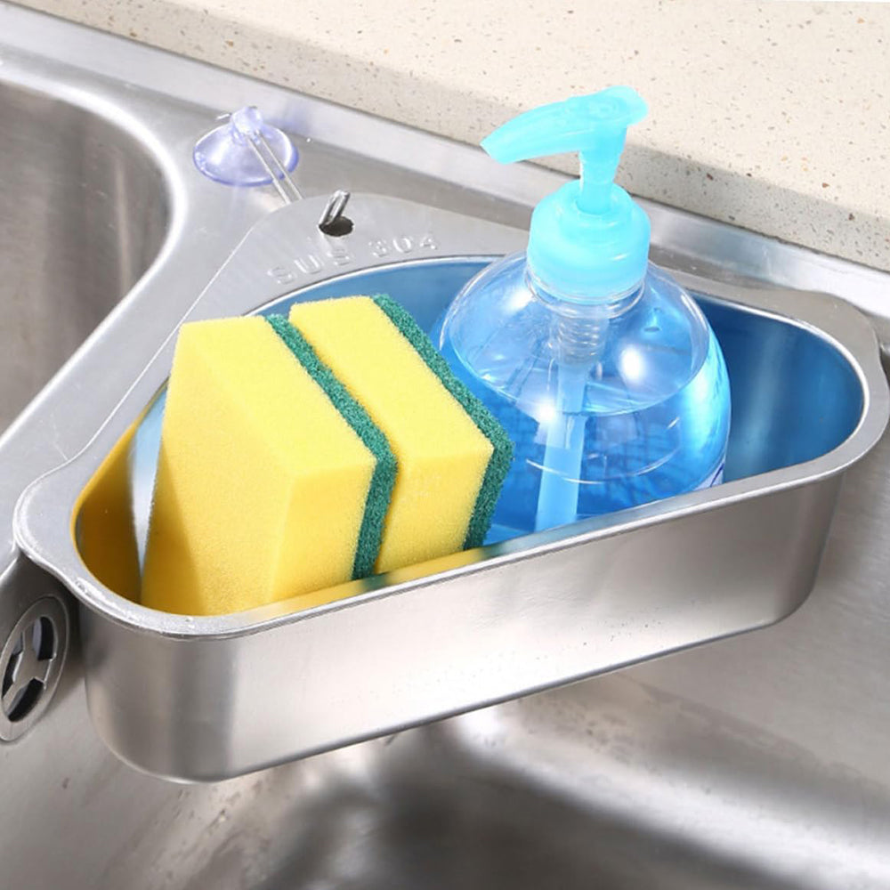 Stainless Steel Triangular Sink Strainer Basket Silver